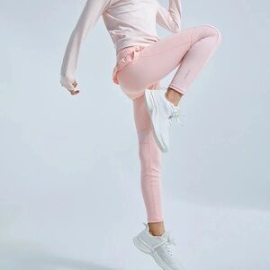 Girls' Light Pink Active Leggings - Comfortable Stretch